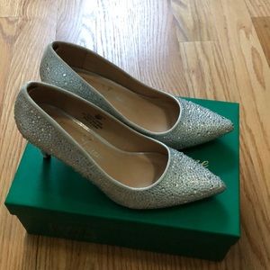Lauren Lorraine Jewel Pointy Toe Pump